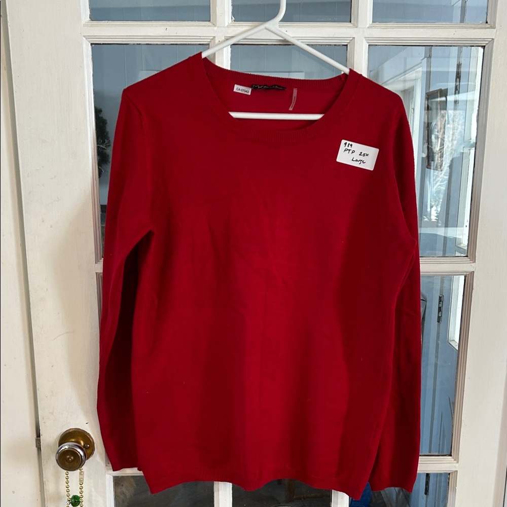 989.   Red Long Sleeve Sweater